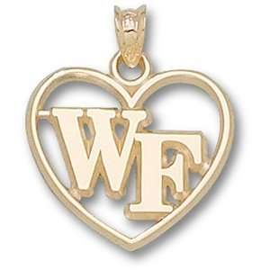  Wake Forest University Wf Heart Pendant (Gold Plated 