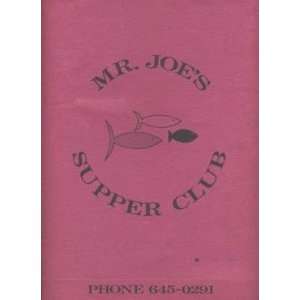  Mr Joes Supper Club Menu St Paul Minnesota 1960s 