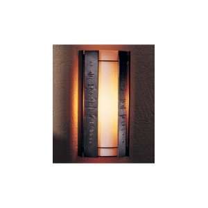   Light Outdoor Wall Light in Natural Iron with White Art glass: Home