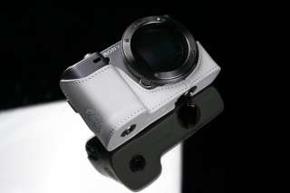 Gariz White leather half case for Sony NEX 5 5N camera  