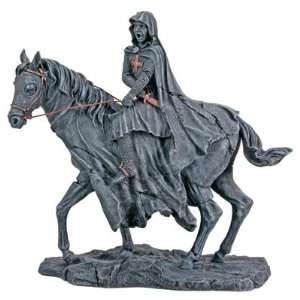  Roaring Templar on Horse Figurine   Cold Cast Resin   9.5 