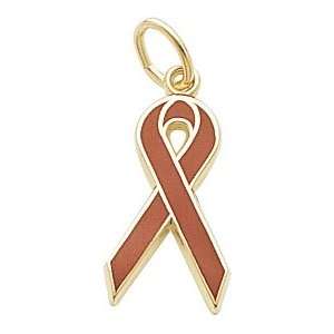  Rembrandt Charms Aids Awareness Charm, Gold Plated Silver 
