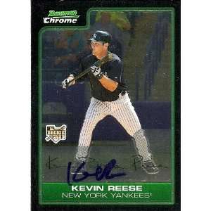  Kevin Reese Signed New York Yankees Bowman Chrome Card 