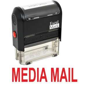  MEDIA MAIL Self Inking Rubber Stamp   Red Ink (42A1539WEB 
