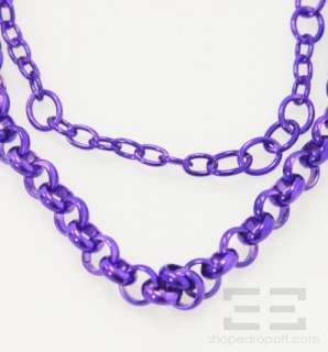 Marc by Marc Jacobs Metallic Purple Chain & Bow Trim Necklace  