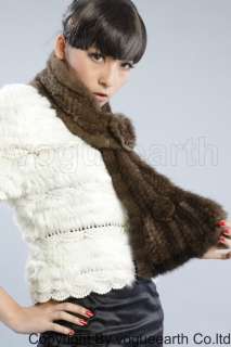 643 new real knitted mink fur 4 color scarf/hat/shawl/wrap  