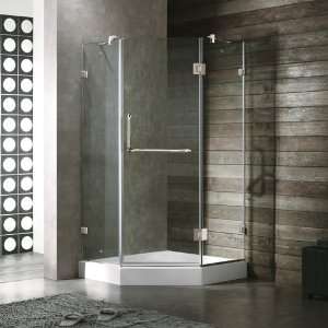   Frameless Neo Angle 3/8 Clear/Polished Brass Shower Enclosure Home