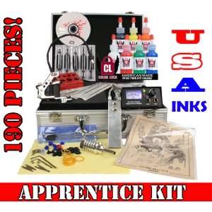  Beginner Tattoo Kit Set Analog Power Supply 7 USA Ink Free Tattoo 