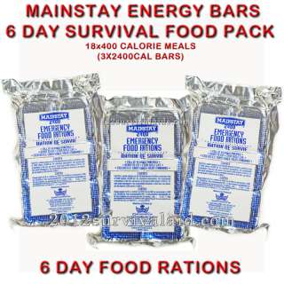 Mainstay Emergency Survival Food Rations (3x2400Cal) 5 Yr shelf Life 