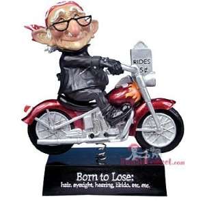  MOTORCYCLE OLD COOT BOBBLE HEAD FIGURINE