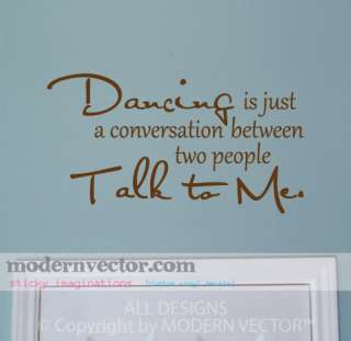 TALK TO ME Vinyl Wall Quote Decal HOPE FLOATS DANCE  
