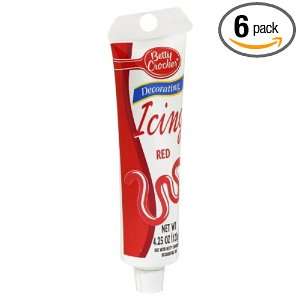 Betty Crocker Decorating Icing Cherry Red, 4.25 Ounce (Pack of 6 