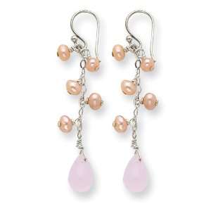   Quartz & Cultured Peach Pearl Earrings West Coast Jewelry Jewelry