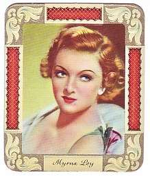 1936 Embossed Movie Card of Myrna Loy  