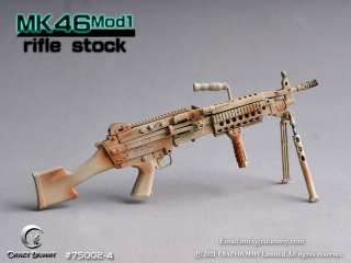 CRAZY DUMMY Machine Gun MK46 MOD1 Rifle Stock 1/6 Camouflage  