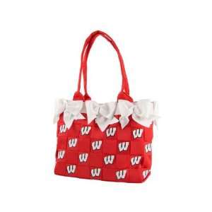  Wisconsin Badgers Large Bow Bucket Purse Sports 
