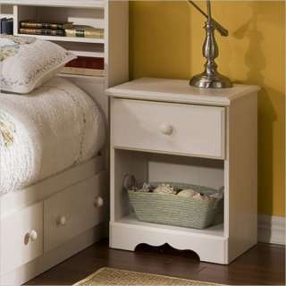 South Shore Summer Breeze Nightstand in White Wash Finish [5026]