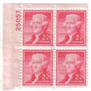  1954 Thomas Jefferson   2c Stamp (Block Of 4 Stamps 