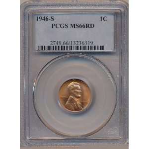  1946 S PCGS MS66RD Lincoln Cent 