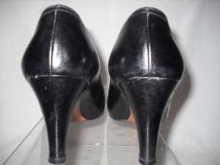 Ferragamo Black Leather Classic heels shoes 8B  