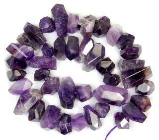 8x13 13x26mm Faceted Natural Purple Amethyst Nugget Beads 15.5  