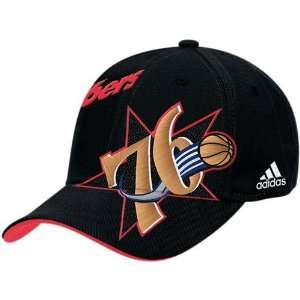  Adidas Philadelphia 76ers Black Ball Boy Flex Fit Hat 