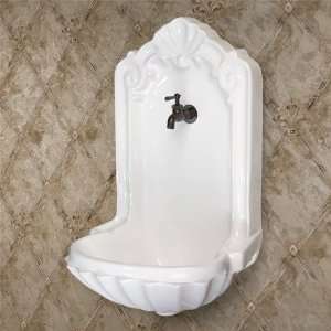  Tatum China Wall Mount Niche Fountain Sink   Biscuit: Home 