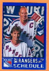 1996 97 New York Rangers NHL Schedule Gretzky Messier  