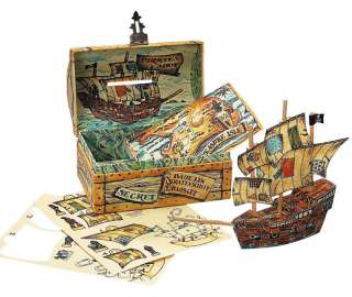 Treasure Chest Bank & Kids Build Wooden Pirate Ship Kit  
