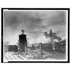  Locomotive,watertower,Erie Railroad yards,NJ,1938