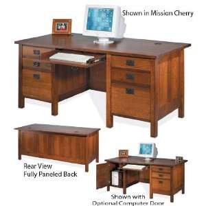   Nobility Mission Solid Oak Executive Computer Desk: Furniture & Decor