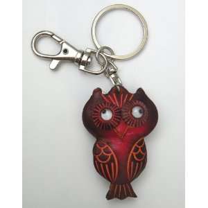 Leather Hand Crafts Owl Key Holder/Key Ring/Key Chain/Handbag Charm 