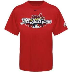  Nike 2009 MLB All Star Game Red Youth Logo T shirt: Sports 