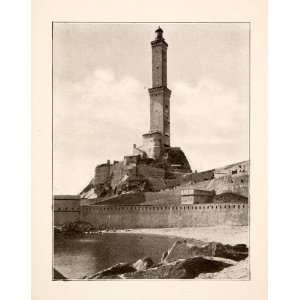  1892 Print Lighthouse Genoa Fora Di Genova Lanterna Italy 