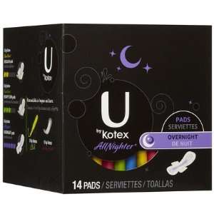  U by Kotex Allnighter Ultra Thin Overnight Pads With Wings 