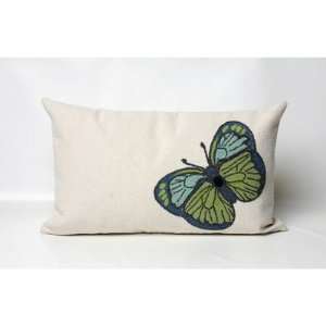   : Butterfly Rectangle Indoor/Outdoor Pillow in Green: Home & Kitchen