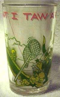 1974 Welches Juice Glass Warner Bros I Tawt I Taw A Puddy Tat  