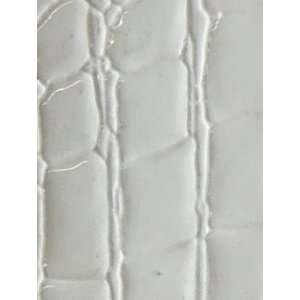 Crocodile White Fake Leather Vinyl Upholstery 56 Inch Fabric By the 