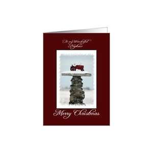  Merry Christmas ~ Nephew ~ Red Tractor in the Snow Card 