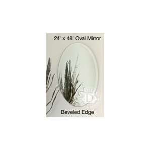  Frameless Beveled Mirror: Oval Shape, 24 x 48, 1/4 