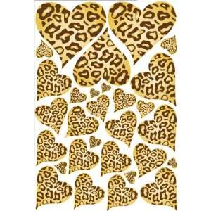  Leopard Cheetah Print Hearts Wall Stickers Decals