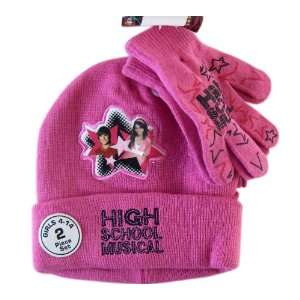   Winter Hat Gloves 2pcs Set   Girls Winter Wear (Pink) Toys & Games