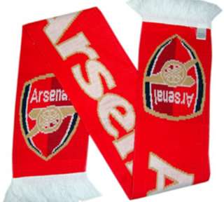 OFFICIAL ARSENAL FC KNITTED NAMED CREST SCARF NEW RED  