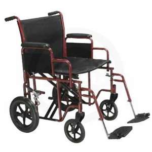  20 Inch Red Bariatric Steel Transport Chair Everything 