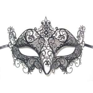    Black Laser Cut Venetian Masquerade Carnival Mask 