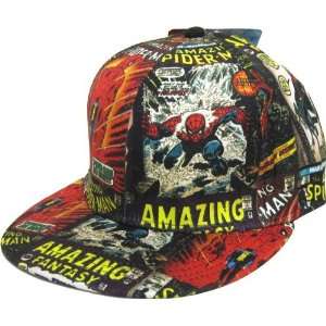   Vintage Amazing Spiderman Comic Book Flex Fit Hat Toys & Games
