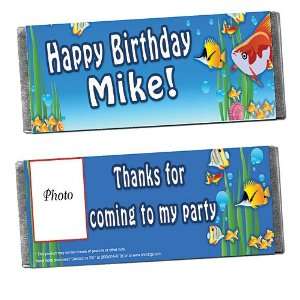 Sea Life Personalized Photo Candy Bar Wrappers   Qty 12 