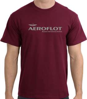 Aeroflot Retro Logo Russian Airline Aviation T Shirt  