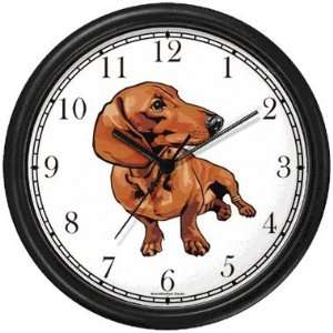 Dachshund (Shorthaired) Dog Wall Clock by WatchBuddy Timepieces (White 