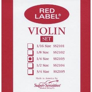Super Sensitive Red Label 2103 Violin String Set, 1/4 by Super 